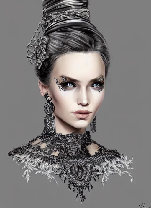 Prompt: portrait of finnish woman, accessories, elegant, highly detailed, digital illustration, trending in artstation, trending in pinterest, glamor pose, concept art, smooth, sharp focus, art by gustave gourbet