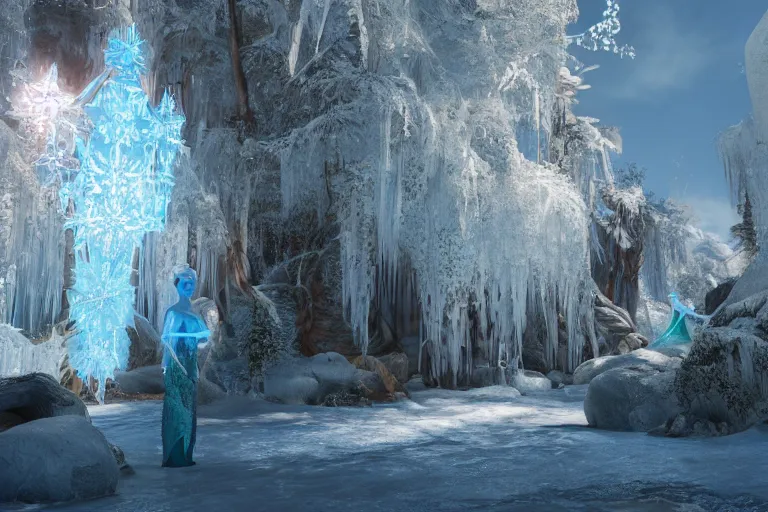 Prompt: ultra detailed fantasy, a beautiful frozen elsa global illumination hdr render in unreal engine 5