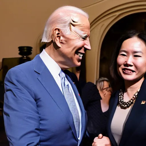 Prompt: Joe biden dating Mao zeonf