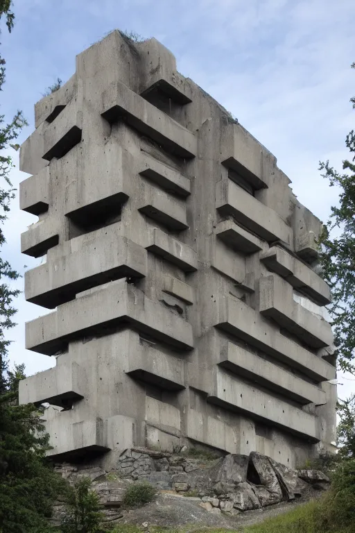 Image similar to brutalism architecture in valheim