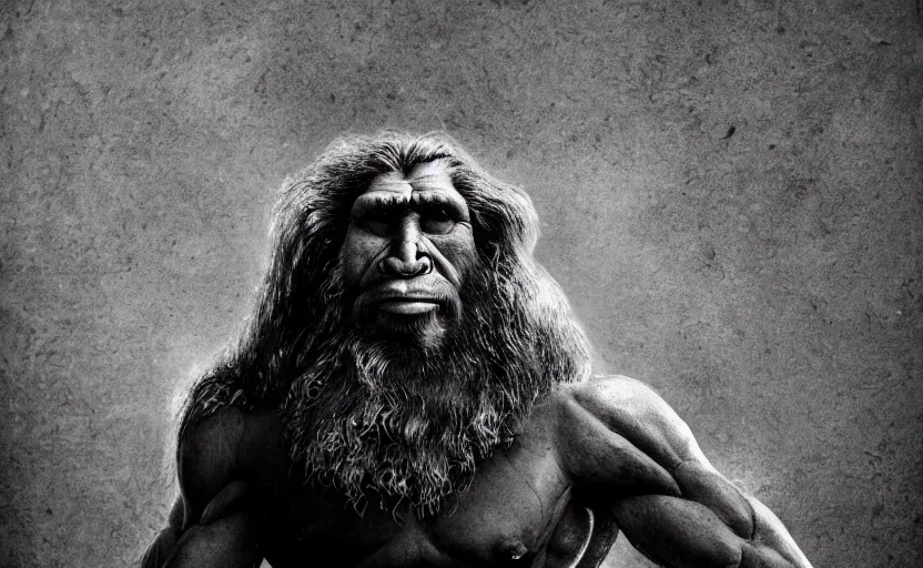 Prompt: made a portrait of neanderthal became a saints and many people follow him, perfect dynamic posture, perfect dynamic pose, perfect dynamic form, pinterest, perfect dynamic position, award winning photo by national geographic, and pulittzer winner, bokeh, reduce duplication interference