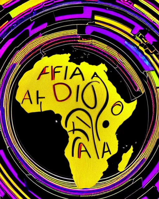 Prompt: a extremely ultra highly detailed hi - res ultra highly detailed colorful logo of africa black background, zoom out, 8 k, high textures, ultra hyper sharp, insanely detailed and intricate, super detailed, 3 d render, 8 k hdr ultra high quality high polygon, psychedelic, retro wave, digital art,