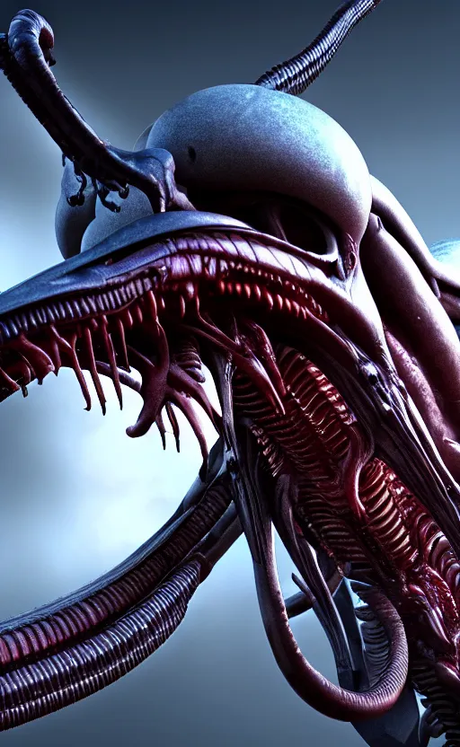 Image similar to xenomorph covid, cinematic render