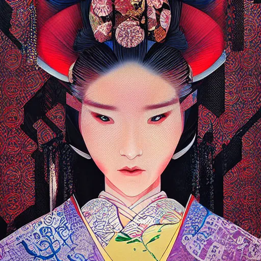 Image similar to a portrait of a geisha by android jones