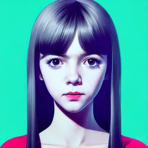 Image similar to famous young actress with bored eyes and dark circles staring into your soul. underground box office hit, comedy and seventies italian horror movie, unreal engine, intricate, ultra detailed 8 k, ambient occlusion, best, cool, extremely beautiful and aesthetic shape of face and neck, art by hiroaki samura and ilya kuvshinov and rossdraws andy warhol