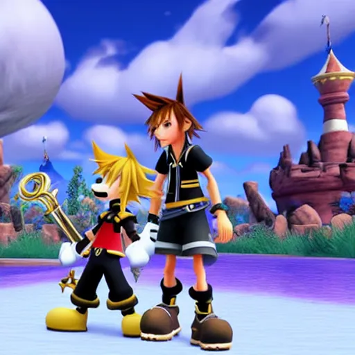 Prompt: A leaked image of a Warrior cats world in Kingdom Hearts 4, Kingdom hearts worlds, Sora donald and Goofy exploring the world of Warrior cats, action rpg Video game, Sora wielding a keyblade, Disney inspired, cartoony shaders, rtx on, Erin hunter, Warrior cats book series