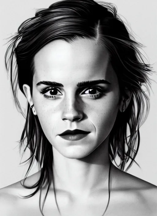Image similar to Emma Watson as a model, intimate, portrait by Patrick Gleason