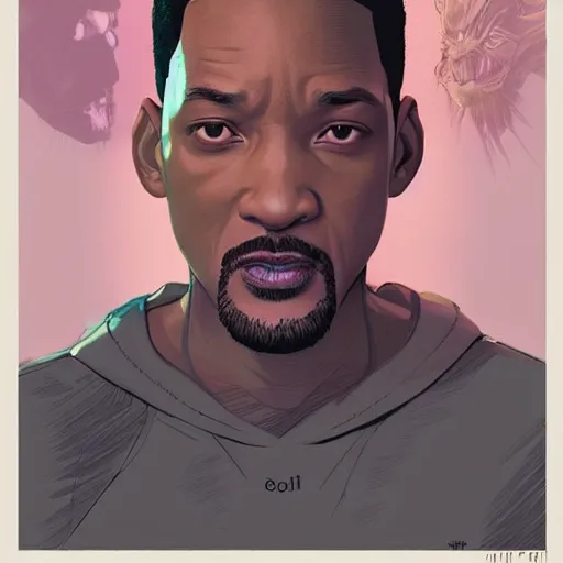 Prompt: a study of cell shaded portrait of will smith concept art, llustration, post grunge, concept art by josan gonzales and wlop, by james jean, Victo ngai, David Rubín, Mike Mignola, Laurie Greasley, highly detailed, sharp focus, alien, Trending on Artstation, HQ, deviantart, art by artgem