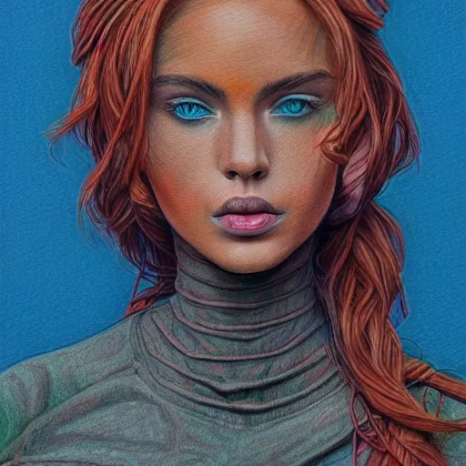 Image similar to Colored pencil art on paper, highly detailed, artstation, PrismaColor