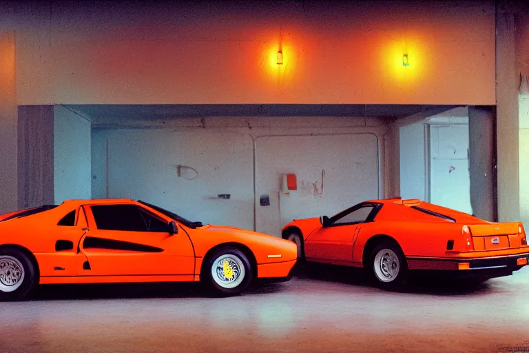 Prompt: stylized poser of a single 1985 Ferrari GTO, thick neon lights, ektachrome photograph, volumetric lighting, f8 aperture, cinematic Eastman 5384 film