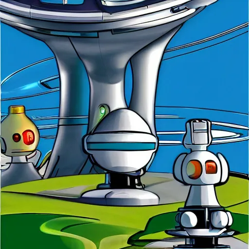 Image similar to the jetsons in real life 4 k artstation