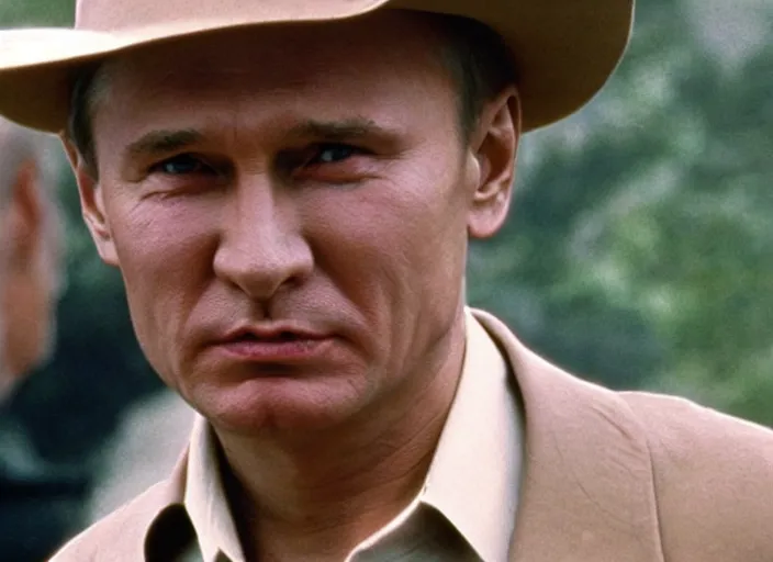 Image similar to film still, vladimir putin in the movie indiana jones