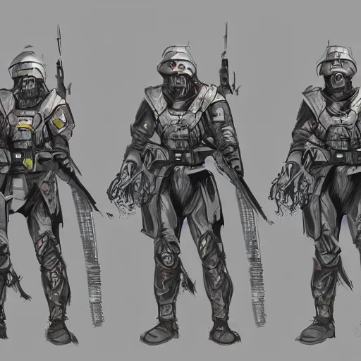 Prompt: concept art of futuristic soldiers