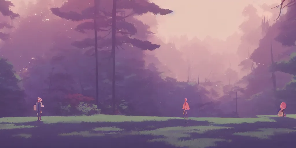 Prompt: two roads diverged in a wood, and i - i took the road less traveled by, cory loftis, james gilleard, atey ghailan, makoto shinkai, goro fujita, studio ghibli, rim light, exquisite lighting, clear focus, very coherent, plain background