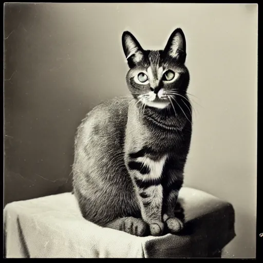 Prompt: vintage photography of a cat