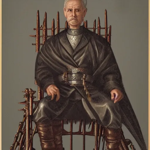 Image similar to george floyd depicted as king sitting on the iron throne, game of thrones