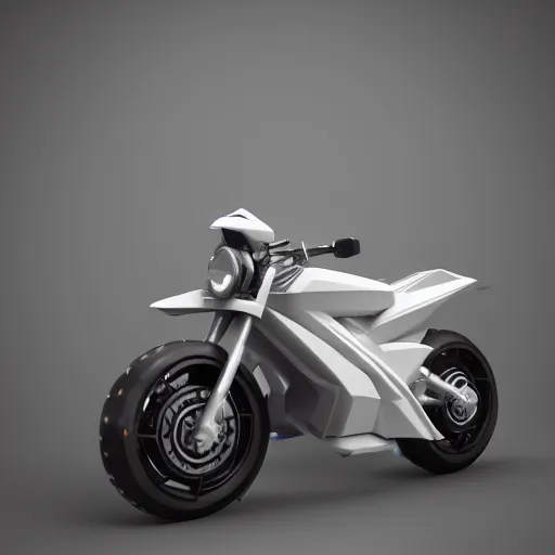 Image similar to 3 d, futuristic, gunpla motorcycle, mesh gradient, clean aesthetic, octane render, akira bike, hard surface, cycles render