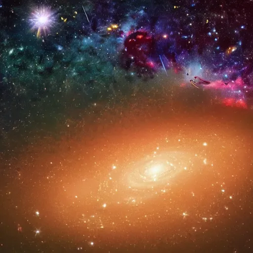 Prompt: photorealistic depiction of universe, galaxies, countless stars