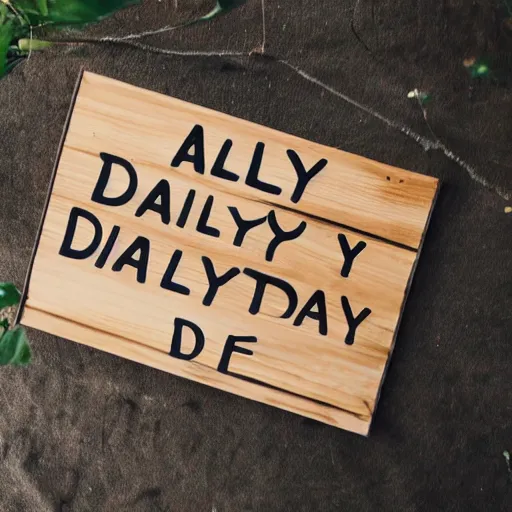 Image similar to a wooden sign that says daily, marker, handwritten