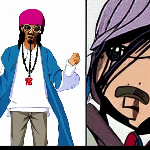 Image similar to snoop dog as an anime character