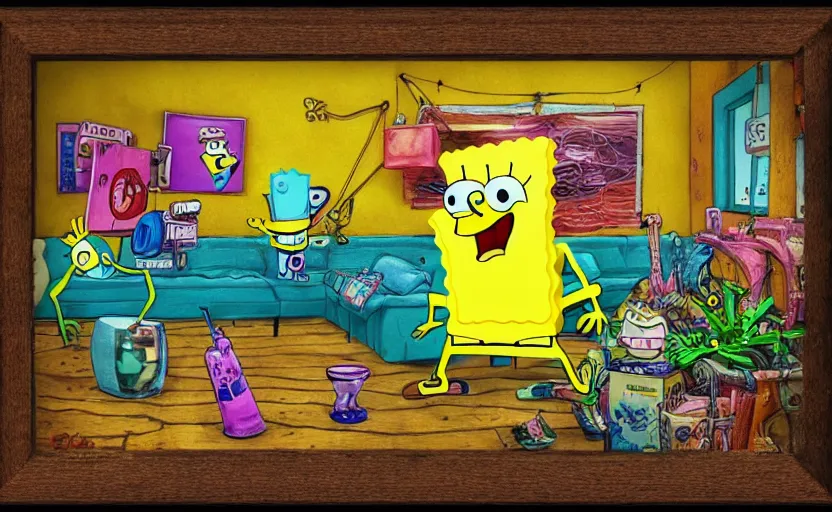 Prompt: SpongeBob. trending on art station, hyper detail, photo quality, 35mm