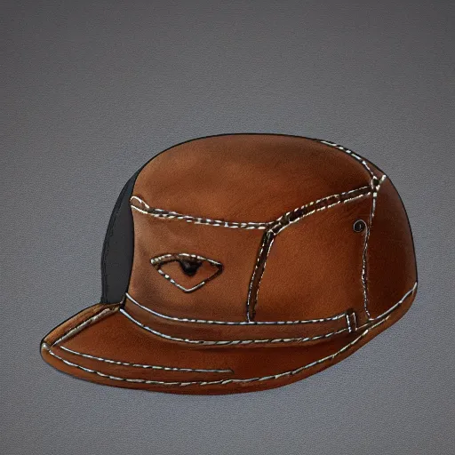Prompt: leather patch hat tiger detail on, realistic