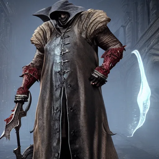 Image similar to shaquille o'neal in bloodborne