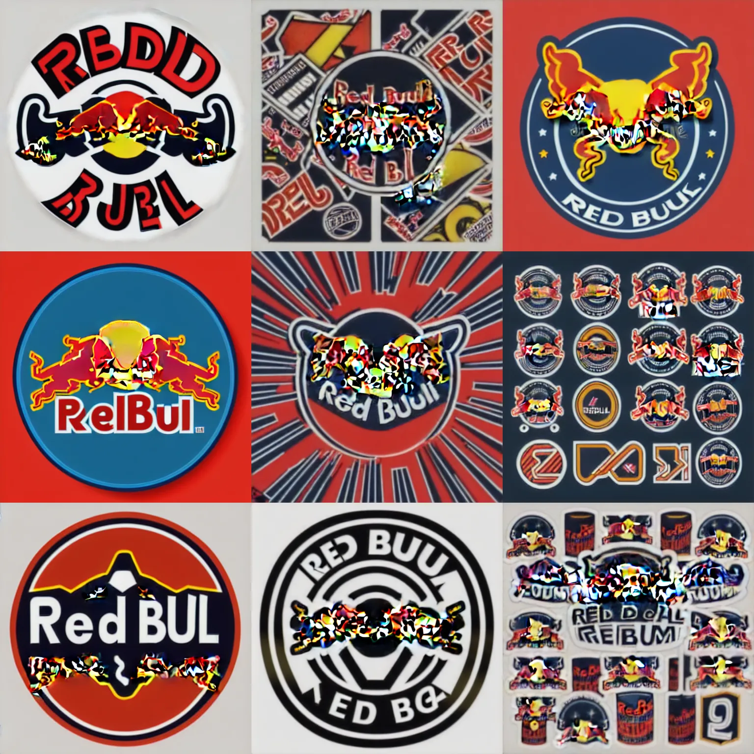 Prompt: “red bull sticker bomb, cluttered, sticker, highly detailed, colorful, illustration, smooth and clean vector curves, no jagged lines, vector art, logo”
