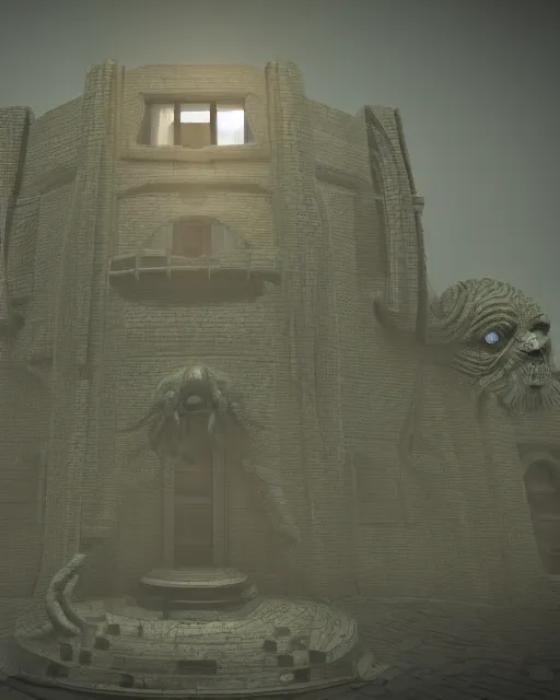 Image similar to 3 d render of cthulhu tower, photorealsitic, cinematic lighting, unreal engine 5