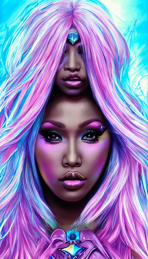 Image similar to nicki minaj, psytrance artwork, by artgerm