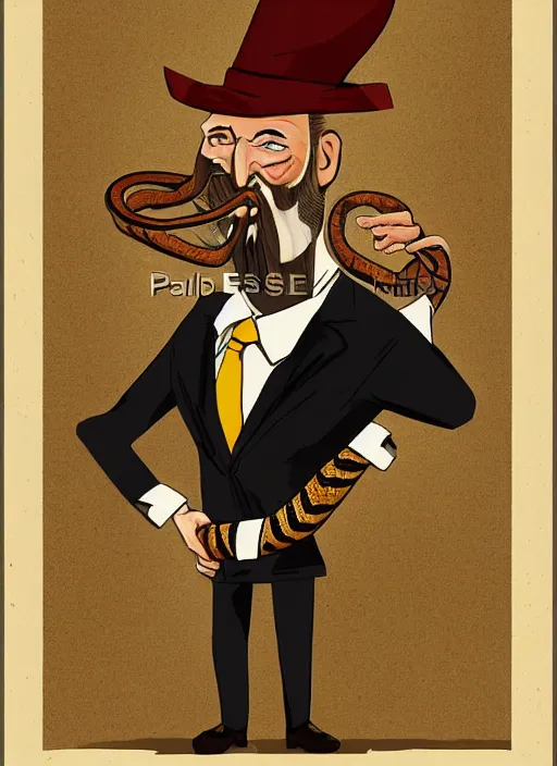 Image similar to portrait of a snake oil salesman by Paolo Eleuteri Serpieri, it idn't greasy