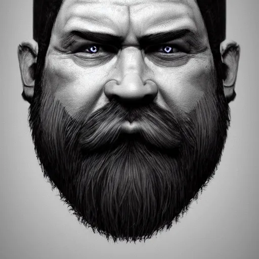 Image similar to ultra realistic portrait of a small dwarf with an large beard, muscular build, tough, highly detailed trending on artstation, photo, medieval, fantasy