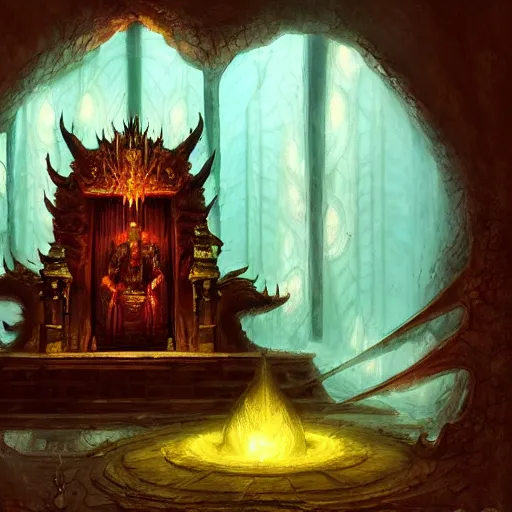 Image similar to The dragon of time in his otherworldly throne room by Marc Simonetti