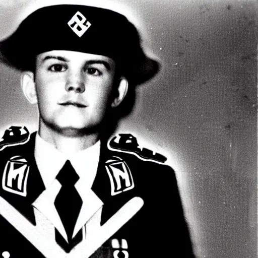Prompt: Justin Truedau wearing a nazi uniform