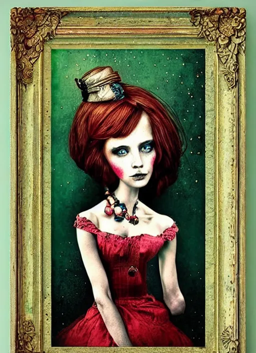 Prompt: a portrait of a pretty young lady by alexander jansson