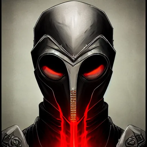 Image similar to portrait of noob saibot, dark fantasy, scifi, cyberpunk character card art, illustration, digital art, trending on artstation