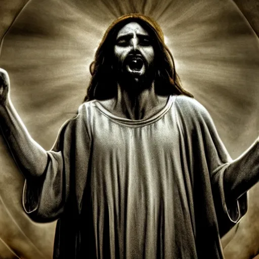 demonic Jesus Christ summoning demons, scary, horror, | Stable Diffusion |  OpenArt