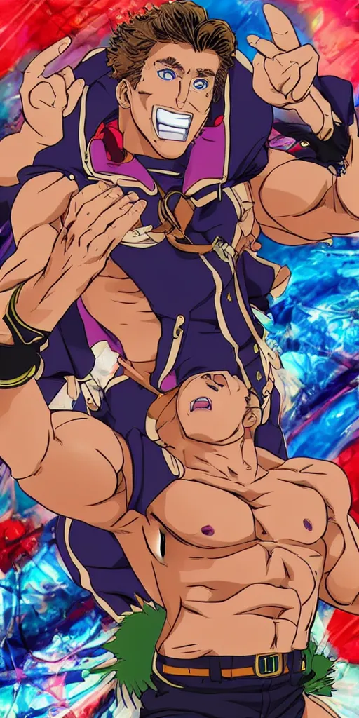 Image similar to Billy Herrington in JoJo's bizarre adventure anime style