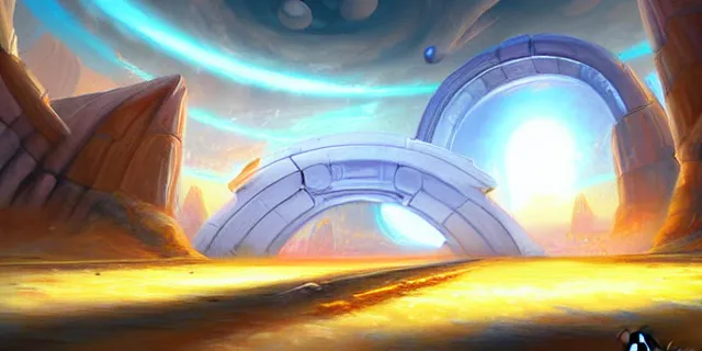 Prompt: painting a portal to another space and time by tyler edlin