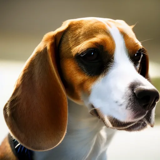 Prompt: closeup portrait of a beagle who is a judge