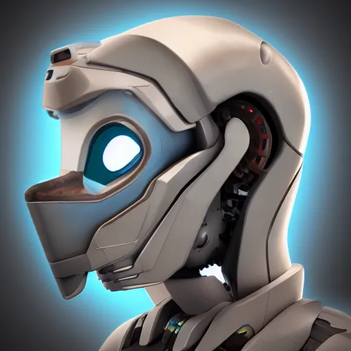 Prompt: robotic male bottlenose dolphin headshot profile picture, commission on furaffinity, unreal engine