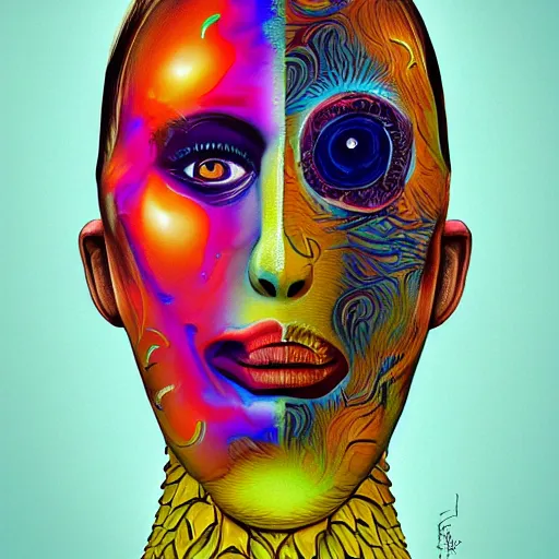 Prompt: An extremely psychedelic portrait of a banana, surreal, LSD, face, detailed, intricate, elegant, lithe, highly detailed, digital painting, artstation, concept art, smooth, sharp focus, illustration