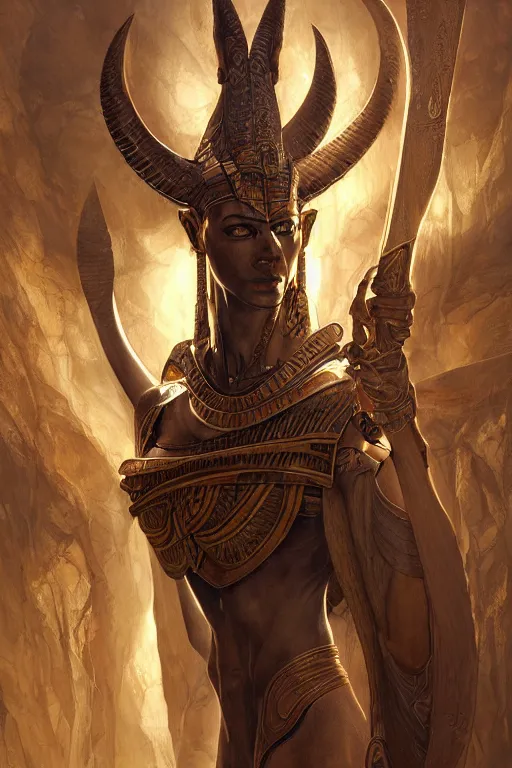 Prompt: ultra realistic illustration, the egyptian god anubis from baldurs gate and diablo, intricate, elegant, highly detailed, digital painting, artstation, concept art, smooth, sharp focus, illustration, art by artgerm and greg rutkowski and alphonse mucha