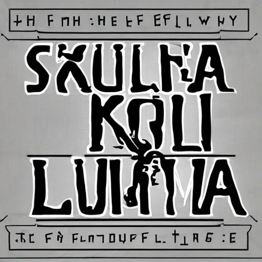 Prompt: text font SKULLORAMA