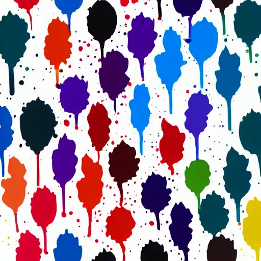 Prompt: paint spatters. vector art, multiple flat colors on white