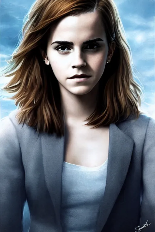 Prompt: emma watson in the style of stefan kostic, realistic, full body, sharp focus, 8 k high definition, insanely detailed, intricate, elegant, art by stanley lau and artgerm