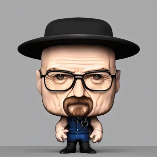 Image similar to walter white pop figure, photorealistic