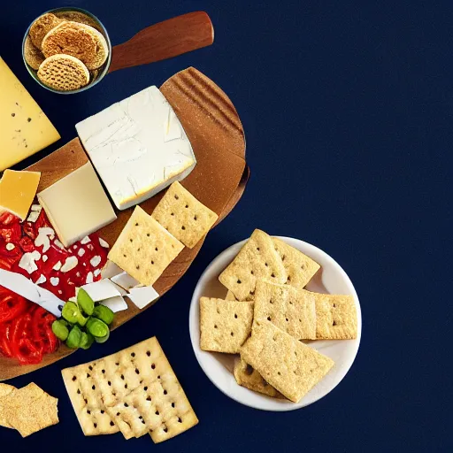 Image similar to brie larson as cheese and crackers platter