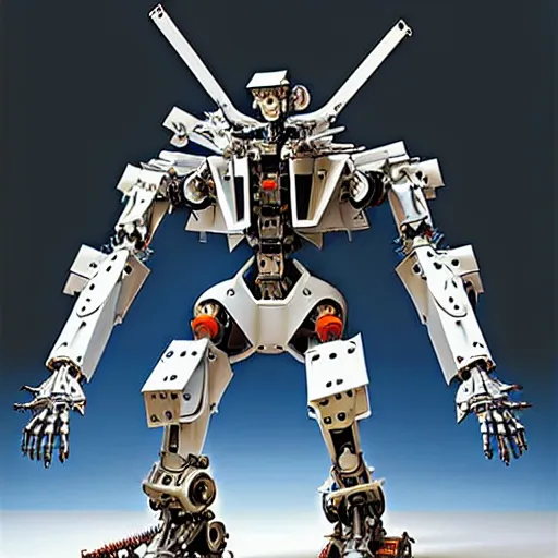 Image similar to mecha, mechanical exoskeleton wearing hardsurface armour by spider zero, frank gehry, jeff koons, bandai box art, in the style of john berkey, norman rockwell, ivan shishkin