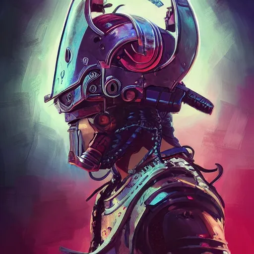 Image similar to cyberpunk viking helmet mask warrior goddess robot ninja fantasy, art gta 5 cover, official fanart behance hd artstation by jesper ejsing, by rhads, makoto shinkai and lois van baarle, ilya kuvshinov, ossdraws